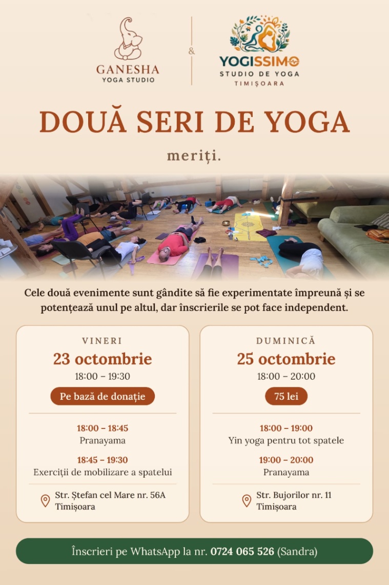 Doua ateliere de yoga gentilă